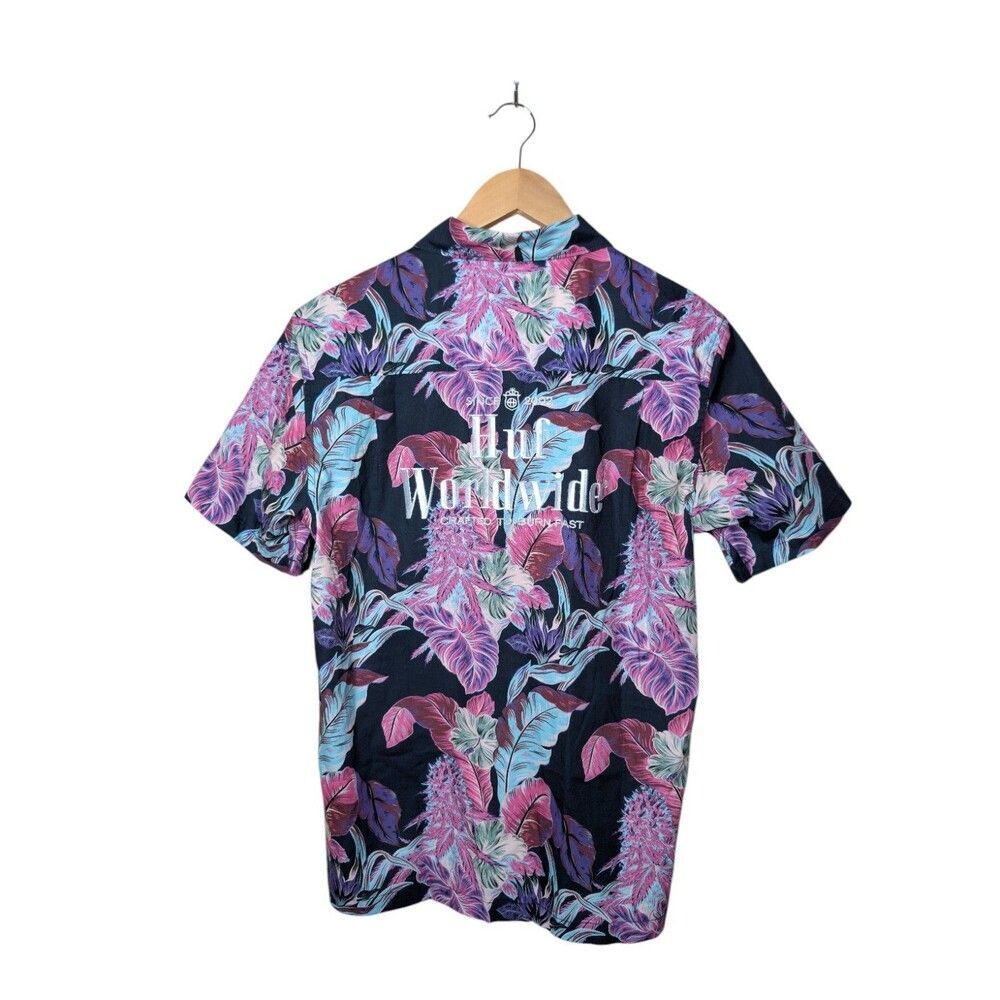 HUF Paraiso Resort Short Sleeve Woven Shirt Navy Blazer/Black Men’s Small